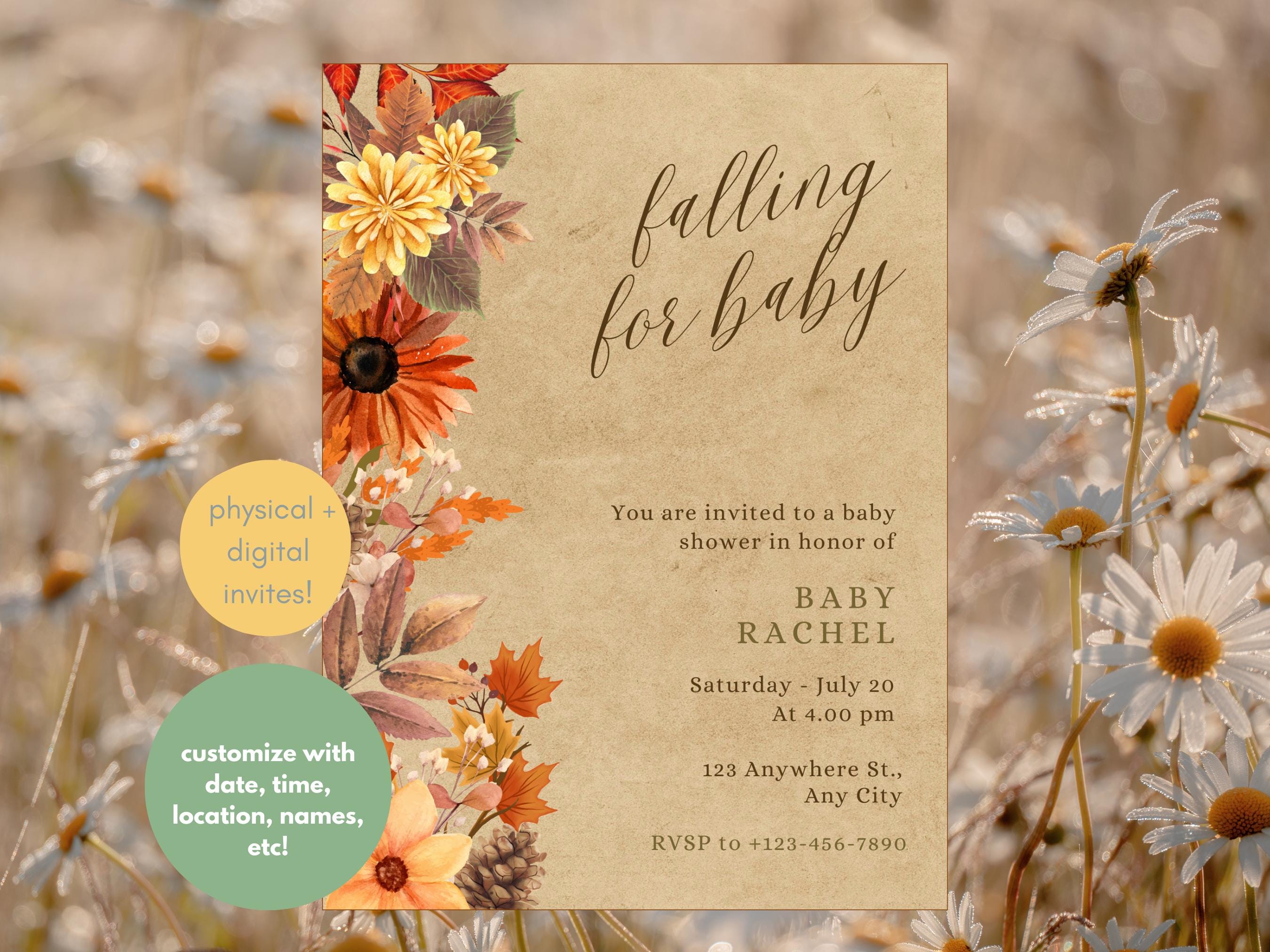 Falling for Baby Shower - Fall Baby Shower Invitation - Autumn Theme ...
