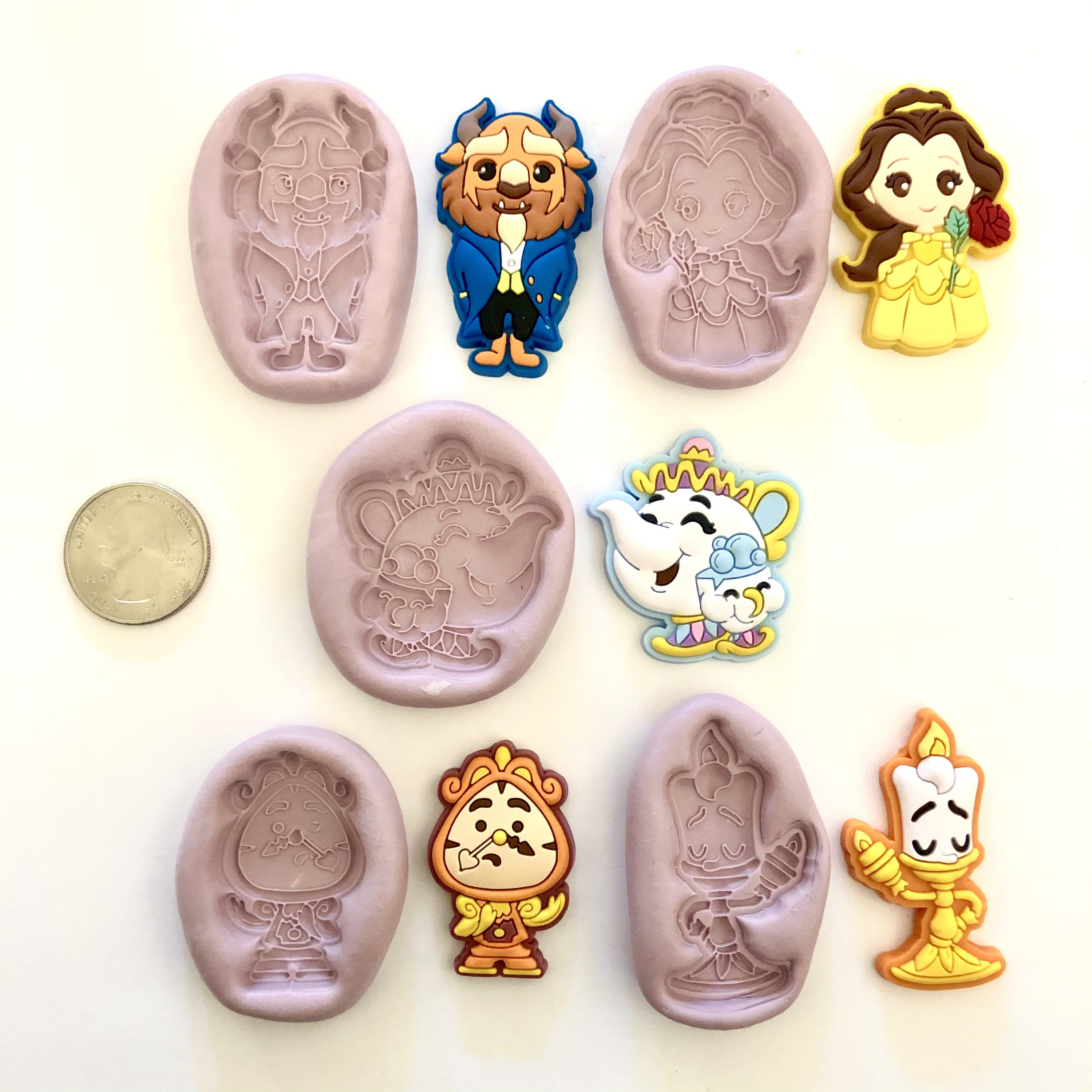 Beauty and the Beast Character Silicone Molds Etsy