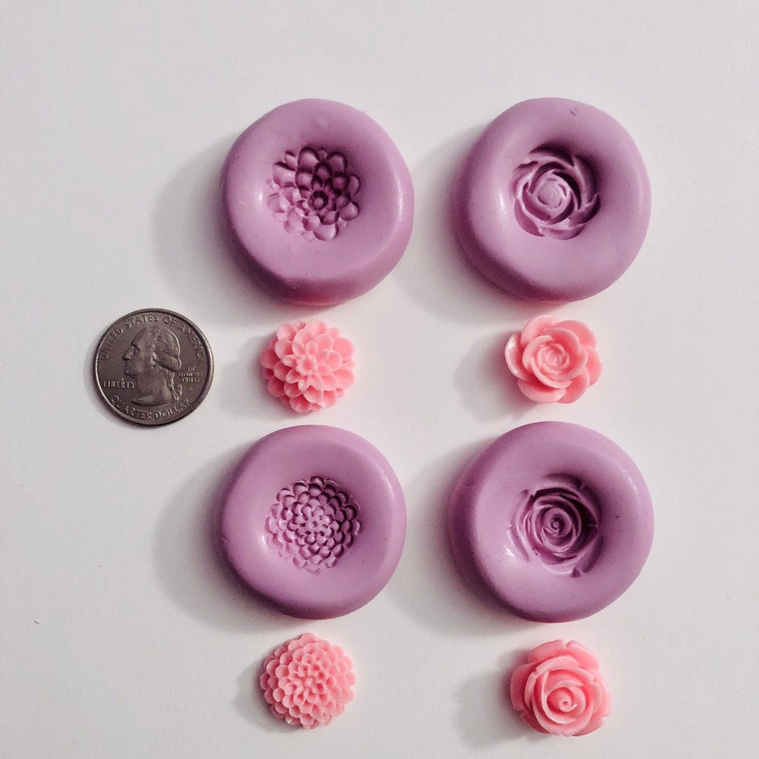 Set of 4 Small Flowers Mold Etsy