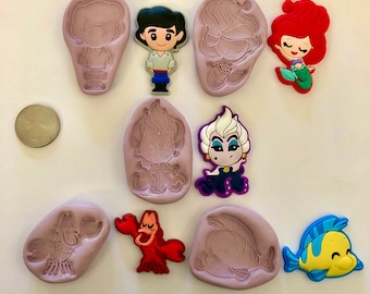 Little Mermaid Character Silicone Molds