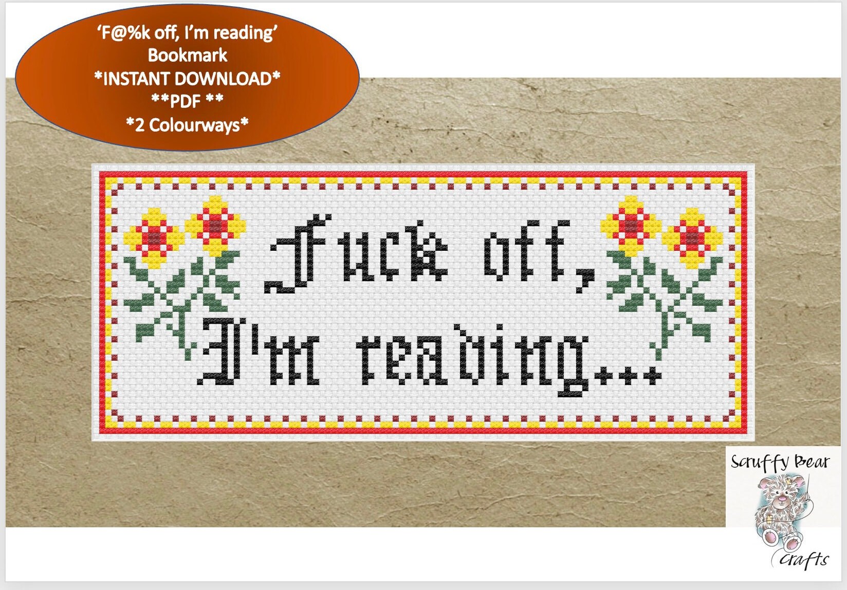 Bookmark Kit: Fuck Off, I'm Reading – Subversive Cross Stitch
