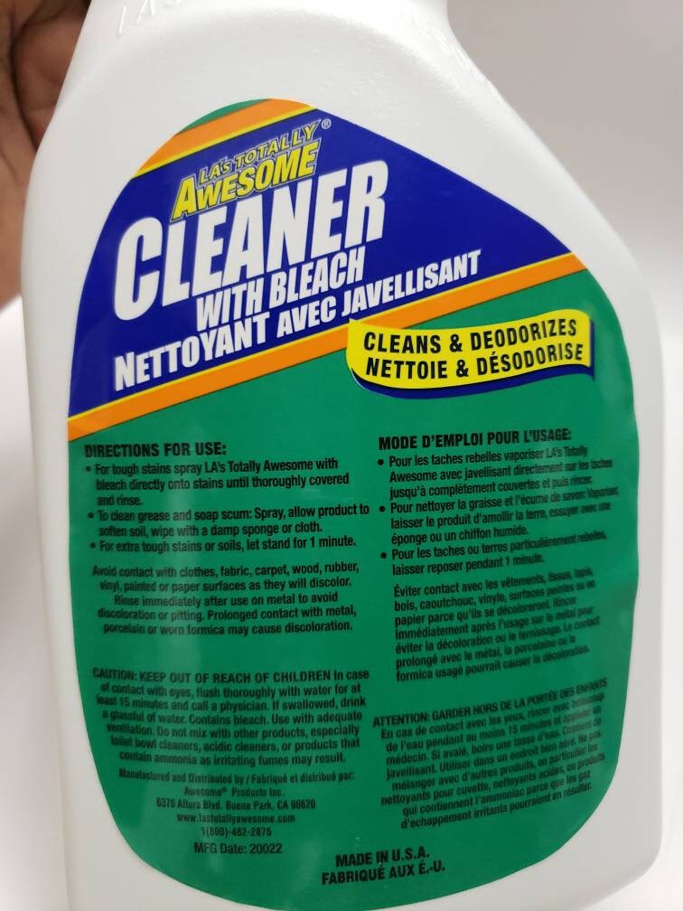 Bleach cleaner LA's TOTALLY AWESOME Cleaner w/Bleach 32oz Etsy