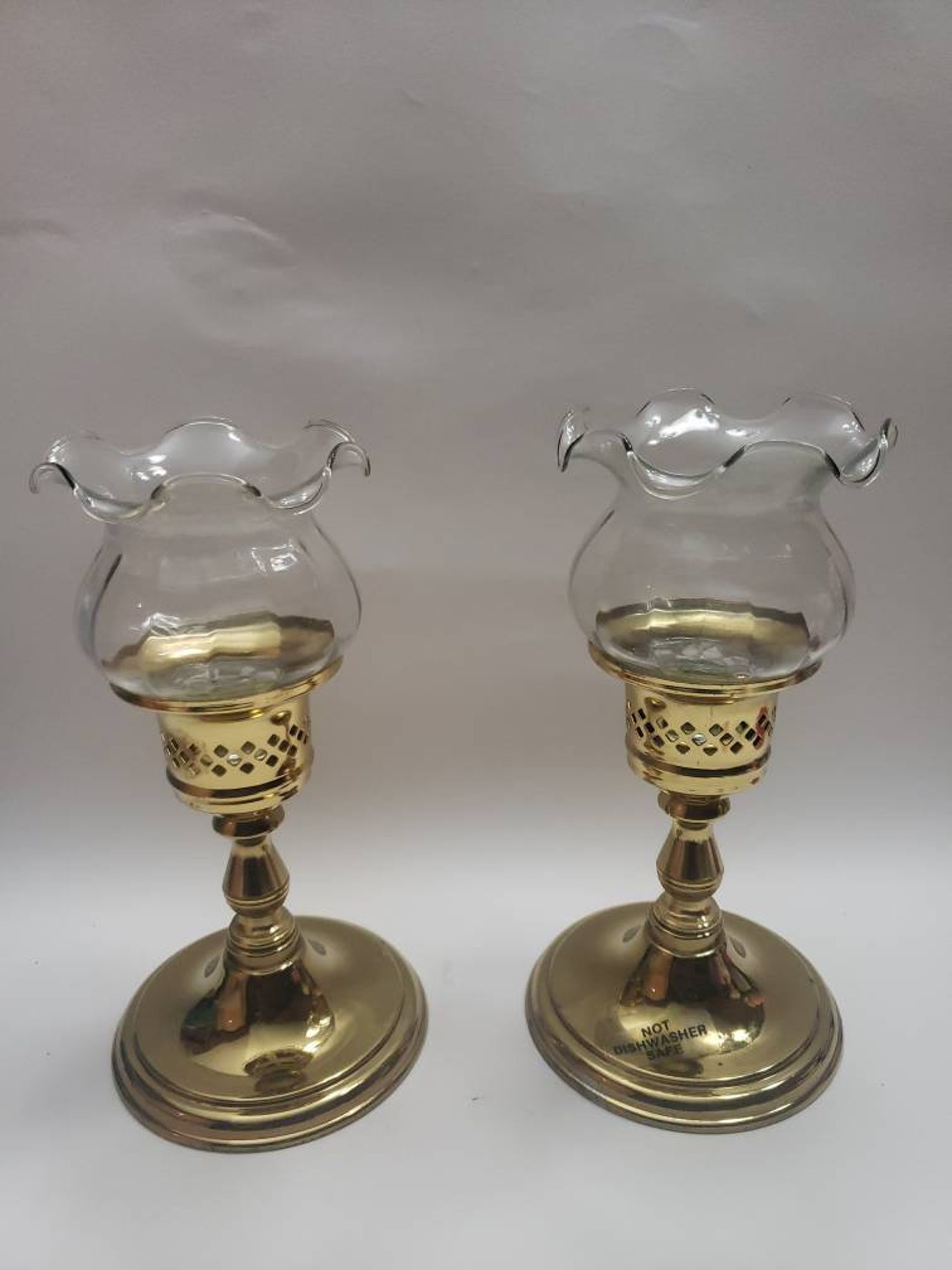 2 Princess House Brass Candle Holders Set Exclusive Design Etsy