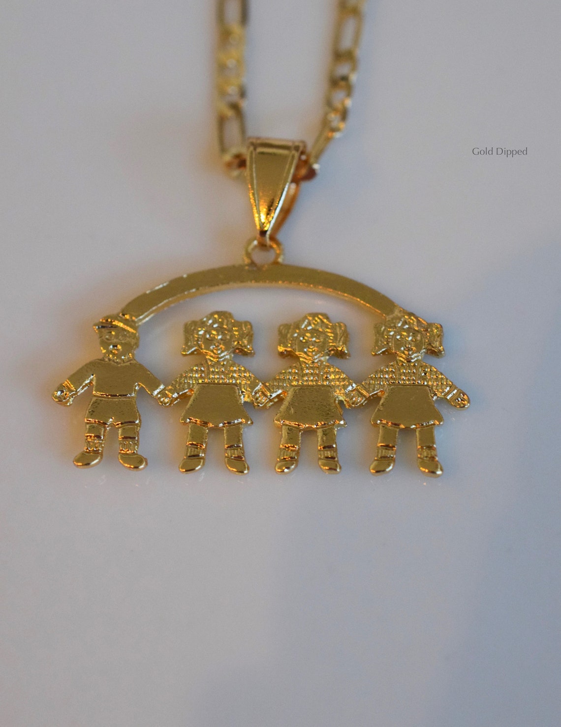 Gold Plated Children Necklace Featuring 1 To 4 Children Etsy