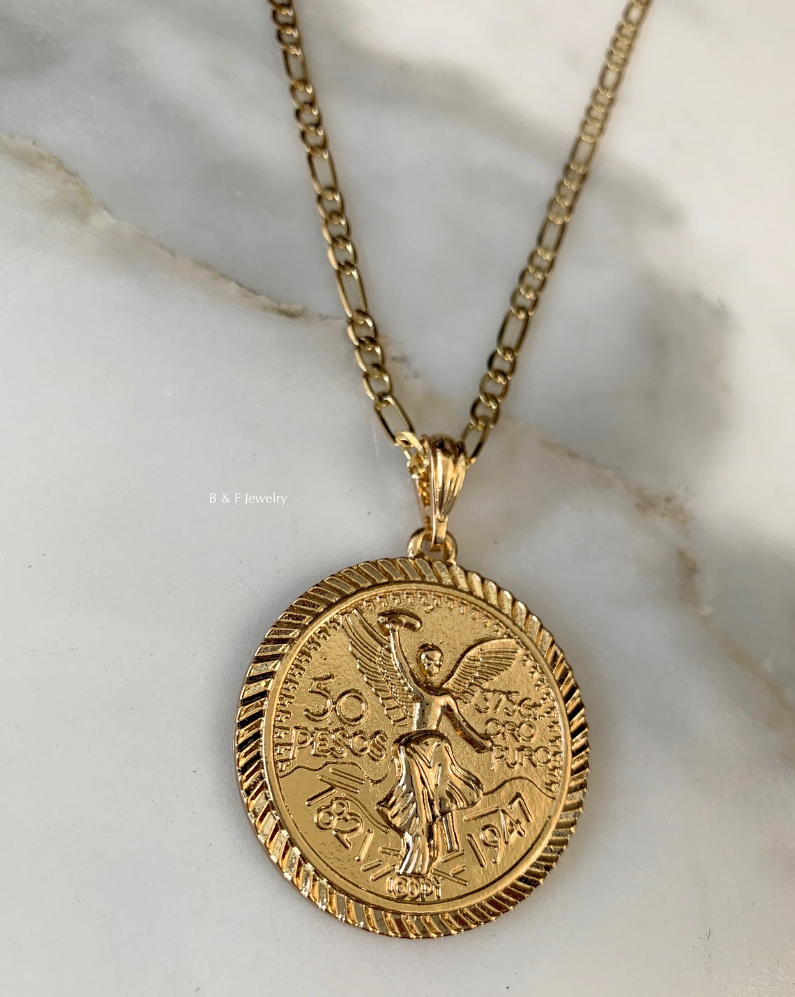 Gold peso pendant Clearance