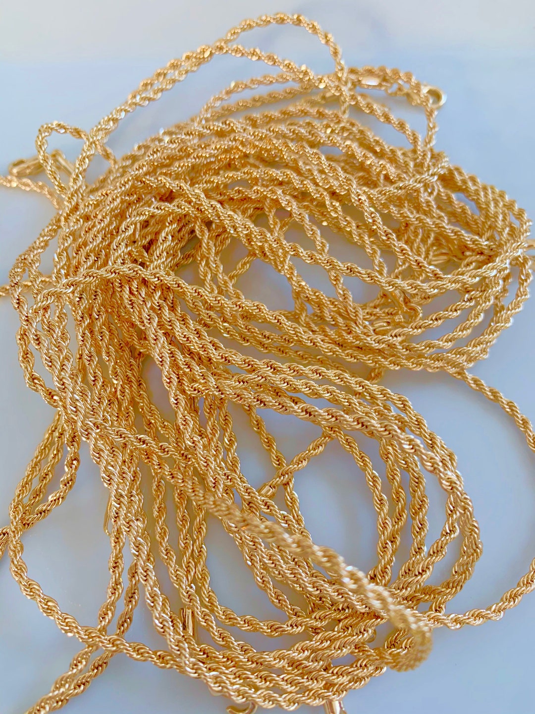 Gold Plated Rope Chain in Multiple Lengths - Etsy