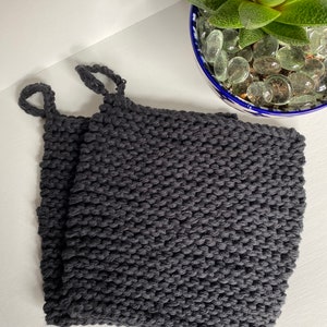 Cotton Pot Holder/ Trivet Hot Pad Black Ready To Ship