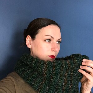 Speckled Cowl/Infinity Scarf in Forest Green