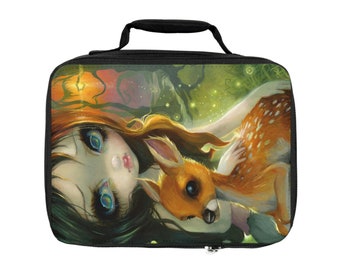 Cottage Core Deer Lunch Bag  | Lunch Box for Adults | Fairycore Lunch Box | Fairy Lunch Bag | Witchy Lunch Box | Faeriecore