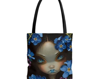 Beautiful Gothic Flower Fairy Tote Bag  |  Witchy Bag | Witchcraft Tote Bag  | Fairy Tote Bag | Gothic Tote Bag | Witch Bag