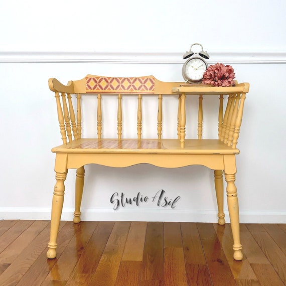 Vintage Gossip Bench Antique Telephone Bench Gossip Chair Etsy