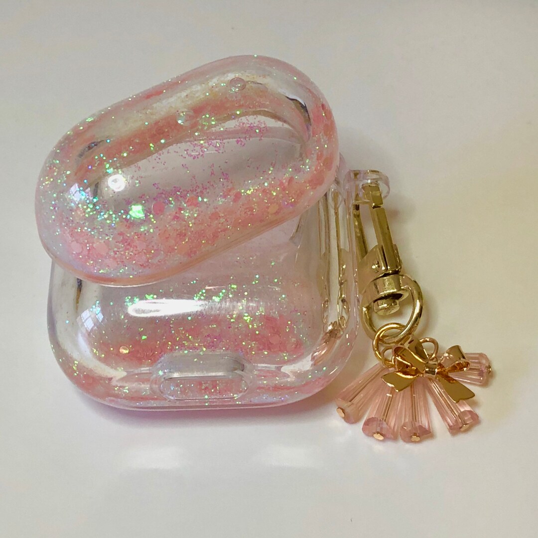 Pink Glitter AirPod Case Airpods Keyring Airpods Keychain Bling