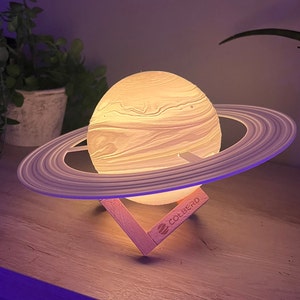 Saturn Lamp with 16 Colors - Night Light for Bedroom Space Themed Room for Kids and Astronauts | Solar System Light Lava NASA Saturn Rings