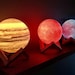 Planet Lamps with 16 Colors (Real Space Data Images) -  Remote and Stand included - 3D printed 