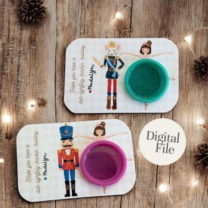Recuerdo navideño de plastilina de bailarina, personalizado para fiesta de clase (archivo digital)