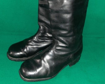 Russian Soviet Army Officers high Chrome leather Boots USSR Russian Military riding Chrome boots