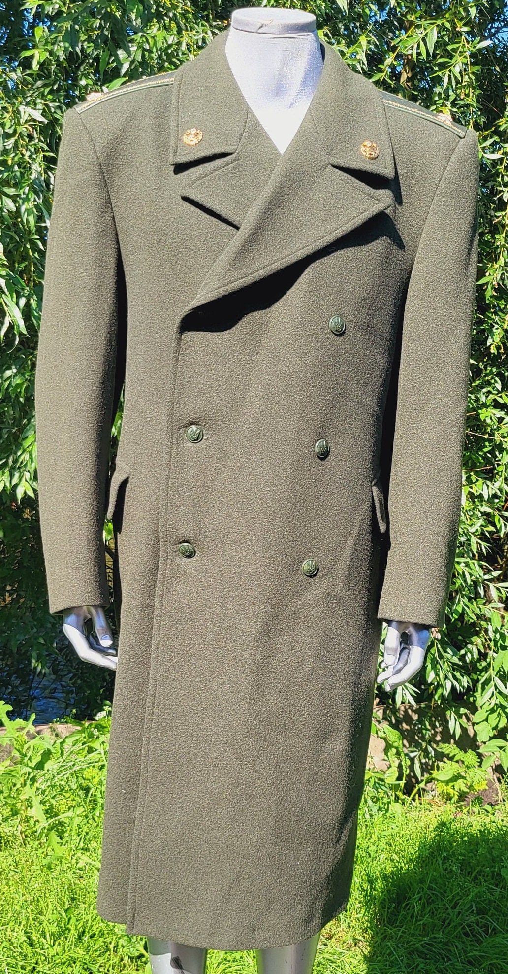 ジャケット・アウター 90s archive super long wool coat Vintage Wool Overcoat, Dark Green Long Coat, 1990s Heavy Wool