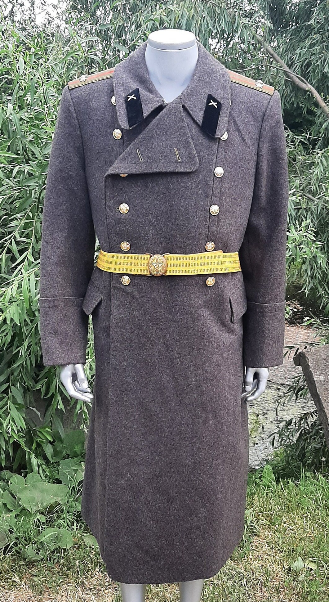 ★ＣＣＣＰ★ソビエト軍/ソ連軍＊将校用シープスキンコート（実物） 緑のソビエト連邦の将校はロシアのソ連のオーバーコートを塗る