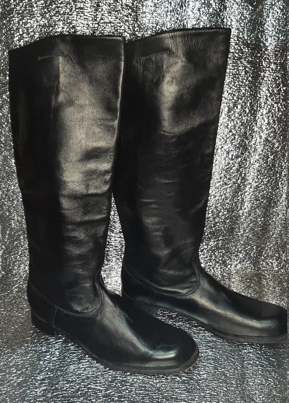 Vintage chrome boots Soviet army USSR Large size | Etsy