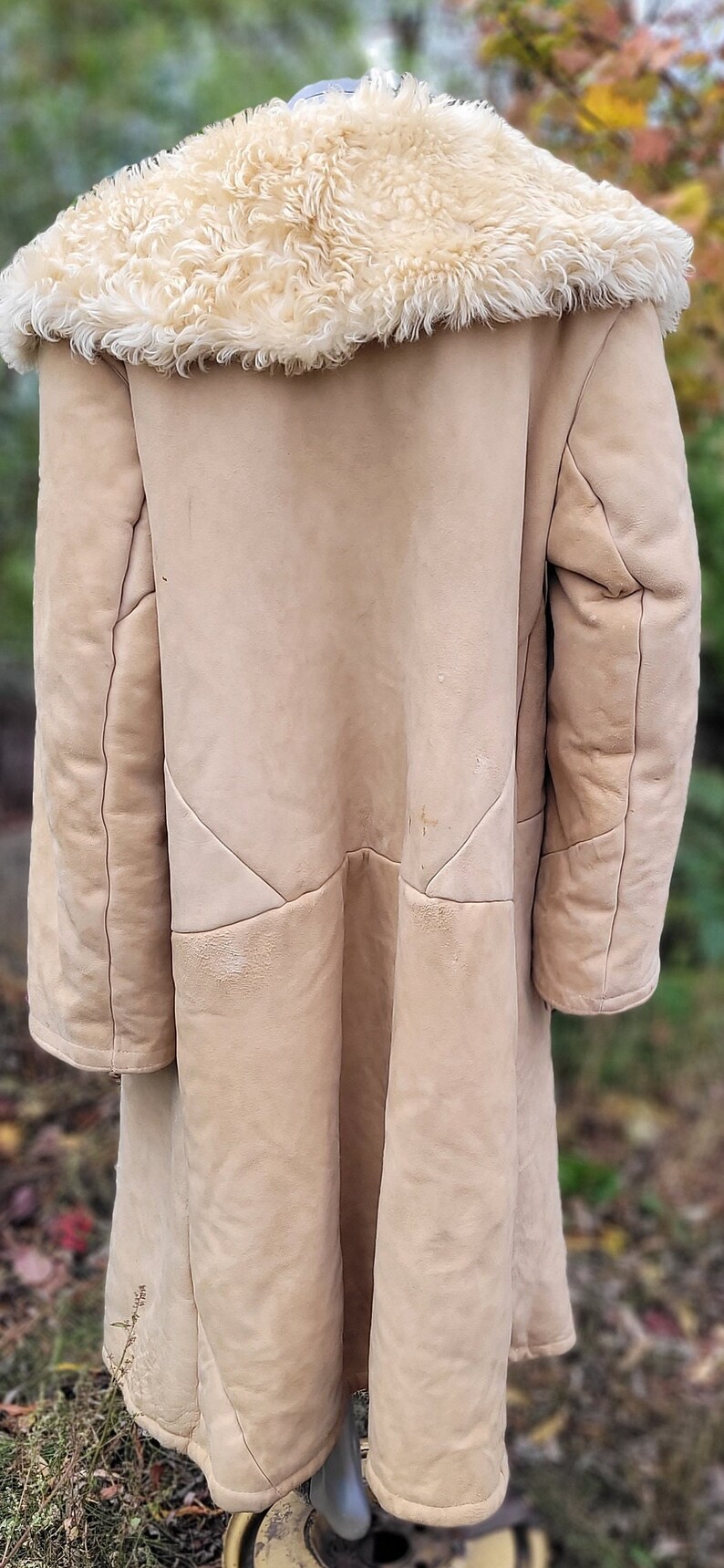 Vintage Rare Military Fur Coat Made Natural Sheepskin Huge Etsy