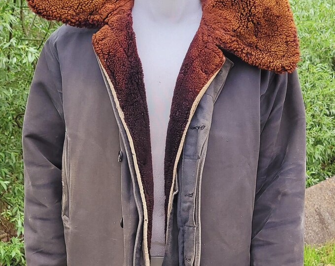 Winter Military Fur Jacket Combat Tanker USSR Army Etsy