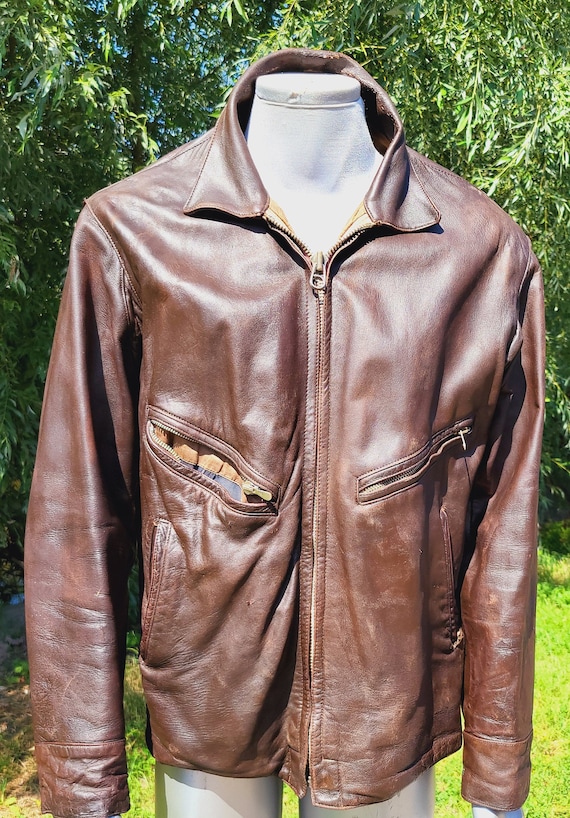 Military Vintageドイツ軍　LEATHER JACKET New German Classic WW2 Men's Military Officer Uniform