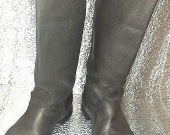 Vintage Tall Black Kirza Boots Rare Old Era Collectible