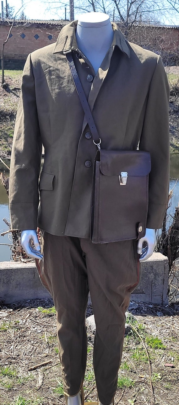 Vintage military soviet uniform with USSR leather off… - Gem