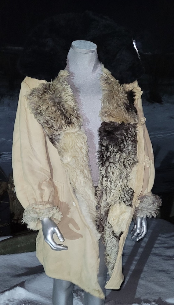 Soviet military fur coat natural sheepskin Northern M… Gem