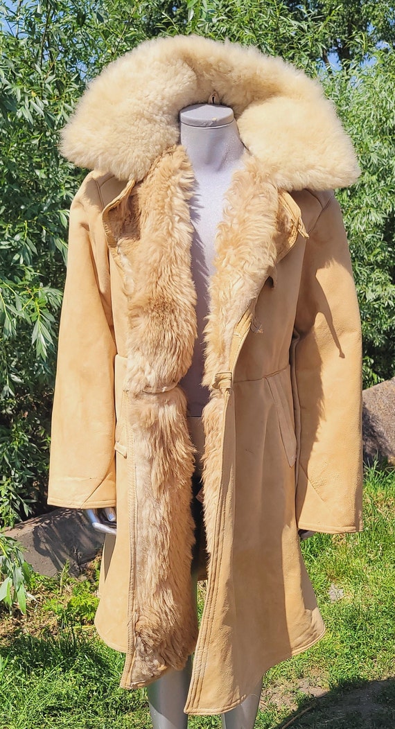 ソ連軍 実物 シープスキンコート бекеша ヴィンテージ本革シープスキン