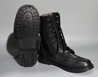 1967 VINTAGE ENDICOTT JOHNSON Military Black Leather Lace up 