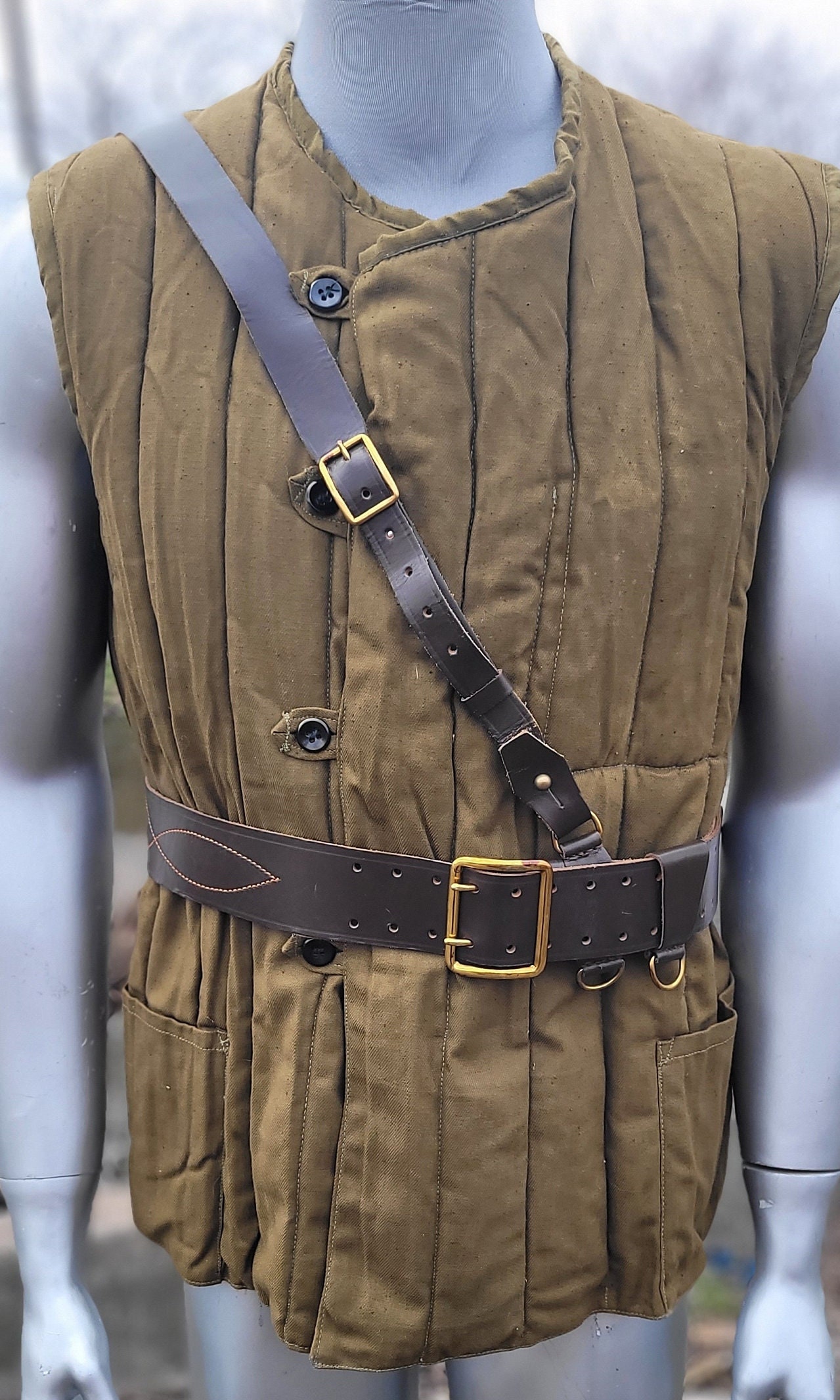 Vintage Military Soviet Padded Jacket Sleeveless Vest + USSR