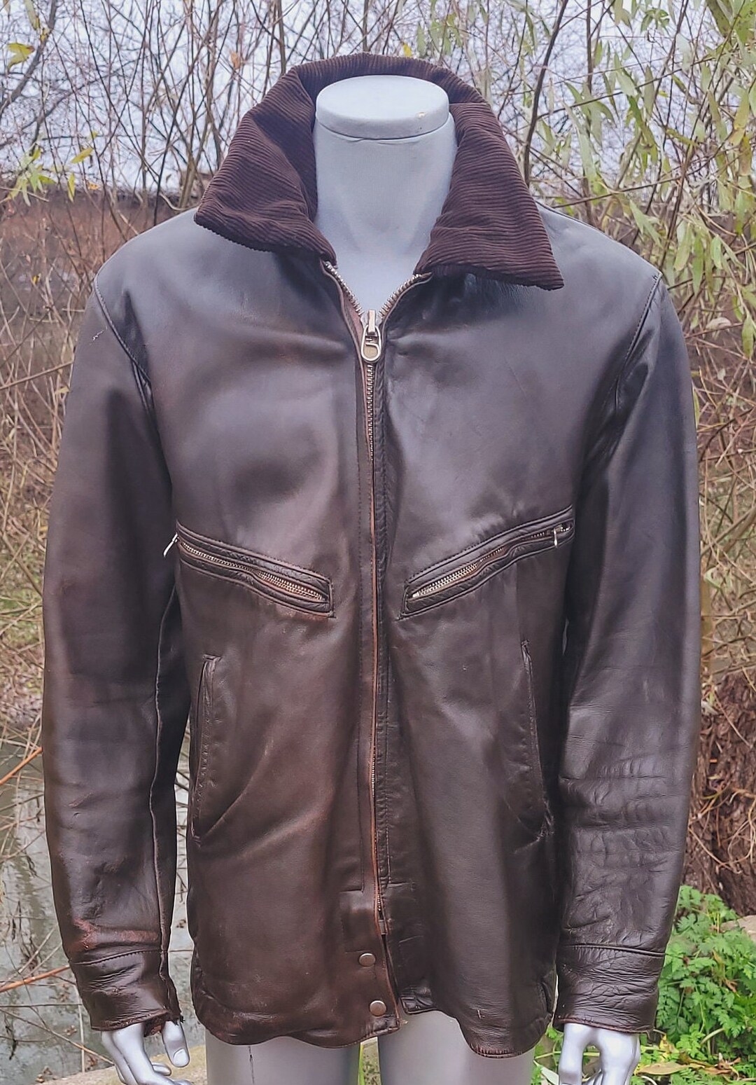 Vintage Rare Leather Pilot's Combat Jacket Shevretka USSR Etsy
