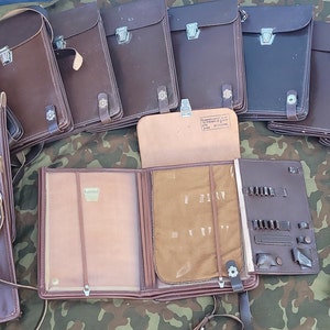 Military leather field bag officers army USSR