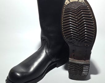 Lehigh Vintage Black Leather Steel Toe Safety Boots 8.5 E 31045R037 Work Shoes Vintage leather work boots - Gem main image 3