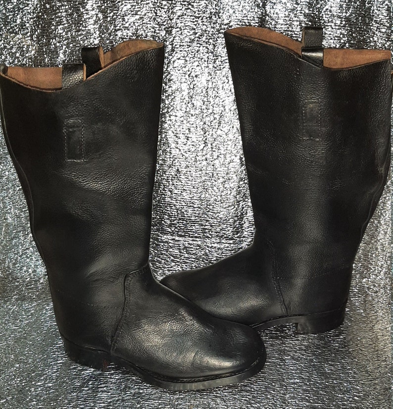 Vintage Leather Riding Boots 1940s Etsy