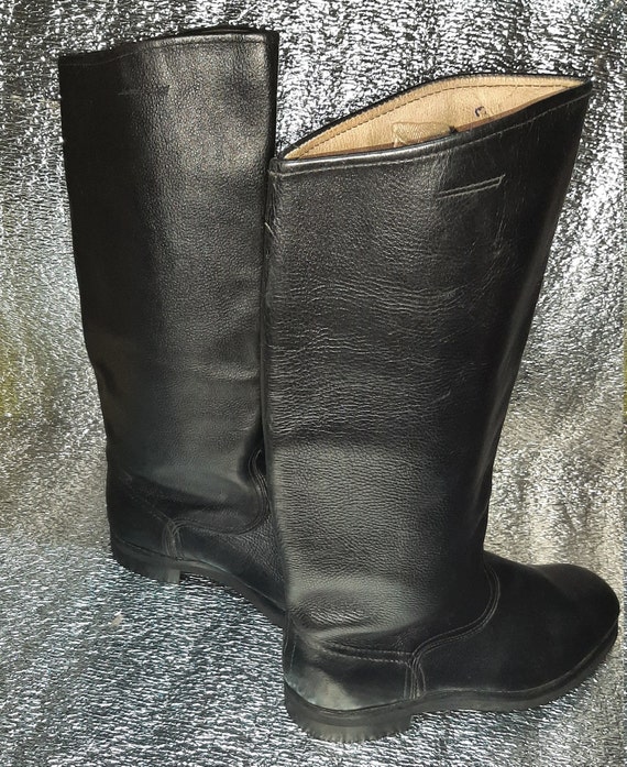 Military leather boots officers Soviet army USSR … - image 3