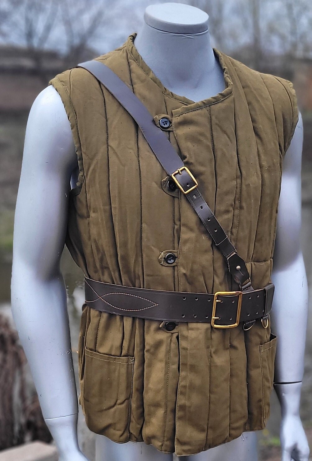 Vintage Military Soviet Padded Jacket Sleeveless Vest + USSR