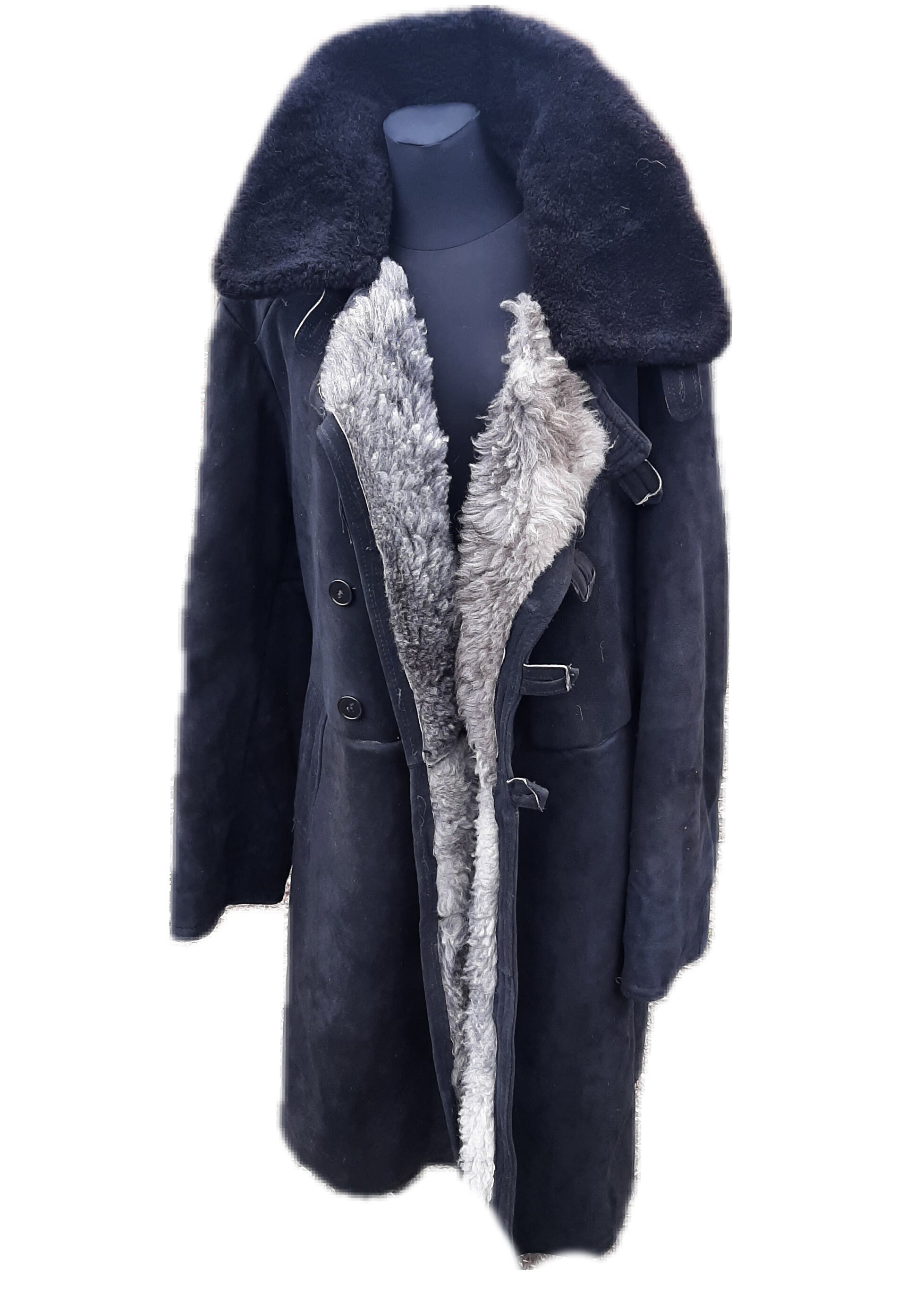 Black Sheepskin Coat 