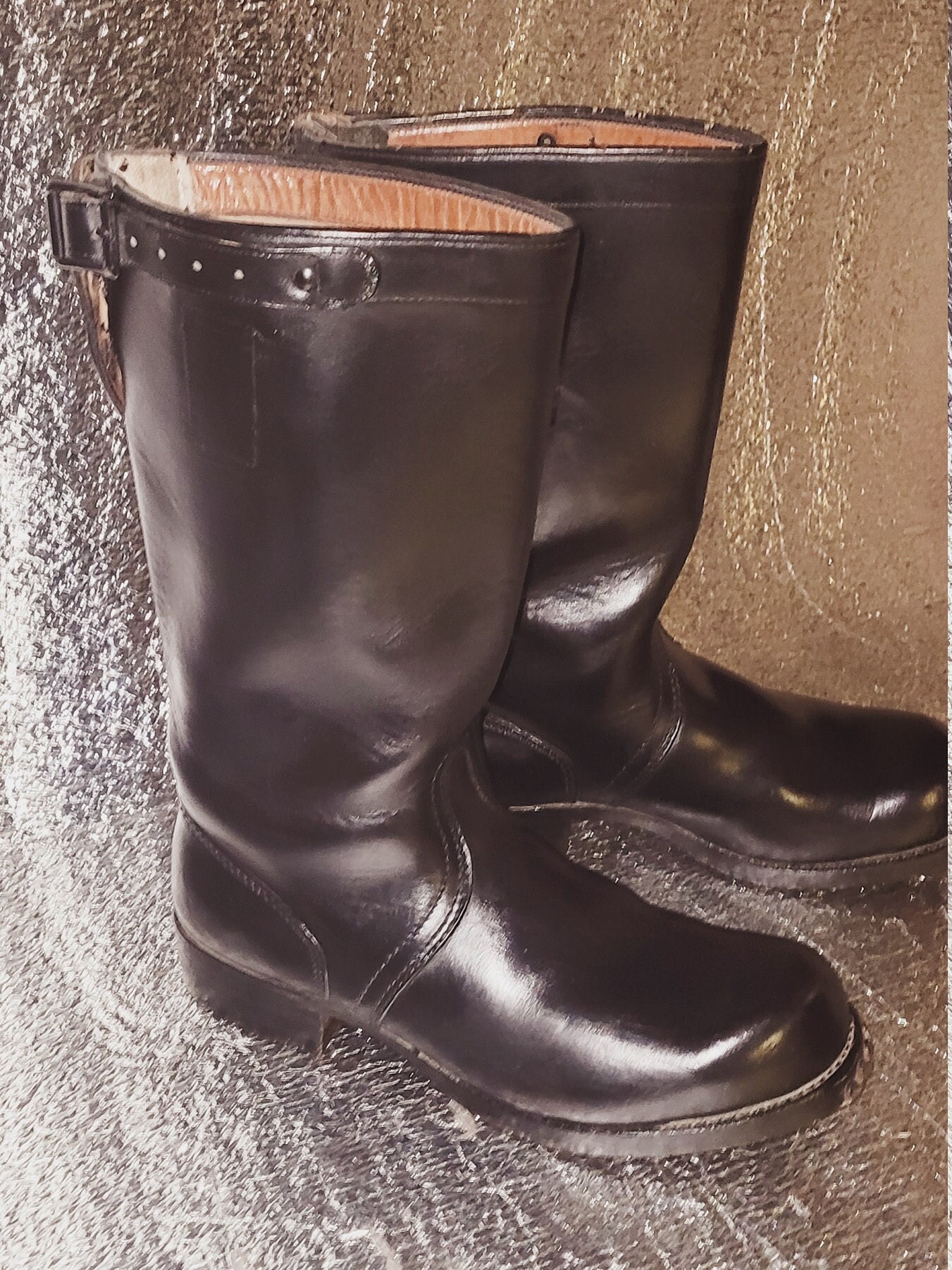 Vintage rare military leather boots 