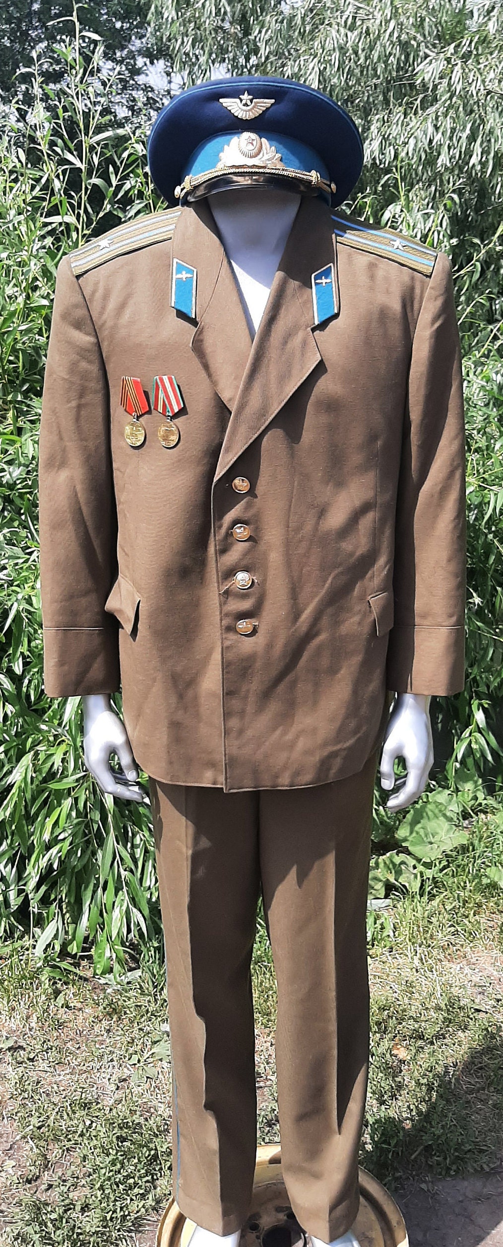 ソビエト軍服カーキ色の将校ソ連プラス 2 メダル - Etsy 日本