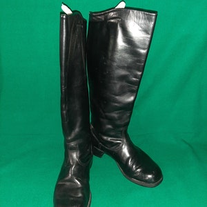 Soviet Leather Chrome boots for Officers USSR military high shoes Riding boots. image 2