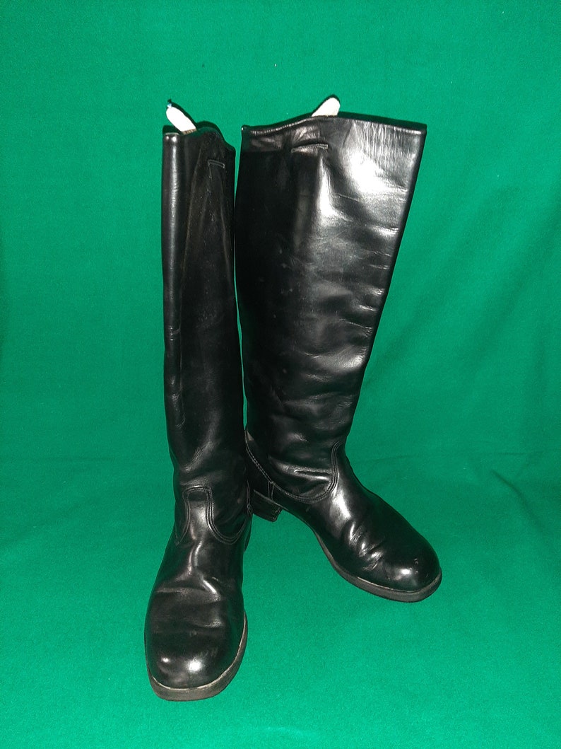 Soviet Leather Chrome boots for Officers USSR military high shoes Riding boots. image 2