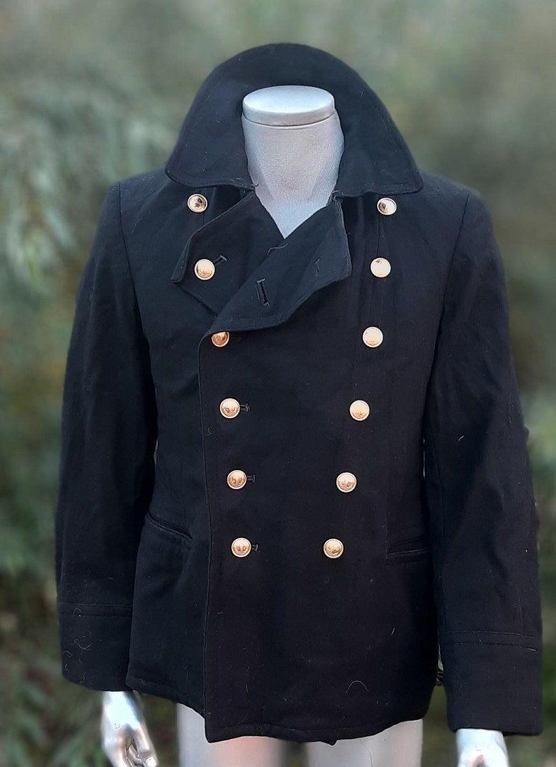 Vintage Military Soviet Pea Coat USSR Navy Etsy