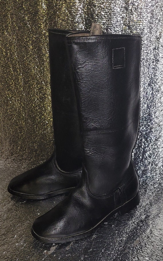 Women's leather military boots Soviet army USSR Gem