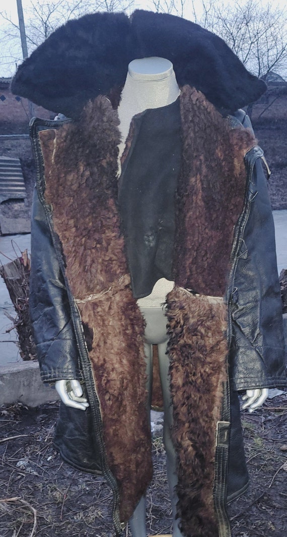 Soviet military fur coat natural sheepskin for naval … Gem