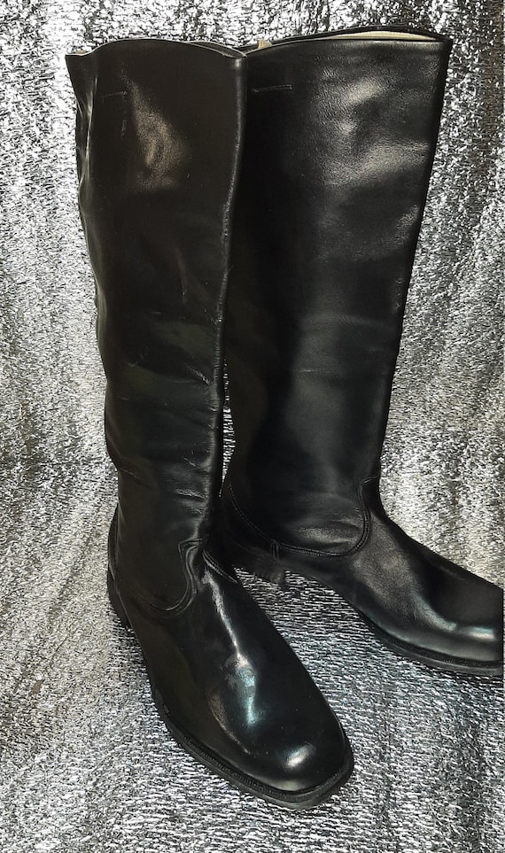 Vintage Soviet Army Military Officers Chrome Boots USSR