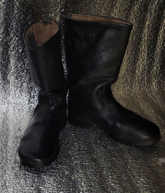 Rare Soviet military leather boots marines USSR Navy - Gem