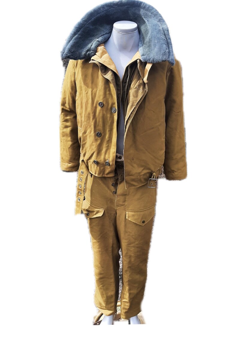 Vintage zware winterjas, bontkraag, uitneembare voering, zeldzame bovenkleding uit een vervlogen tijdperk afbeelding 1