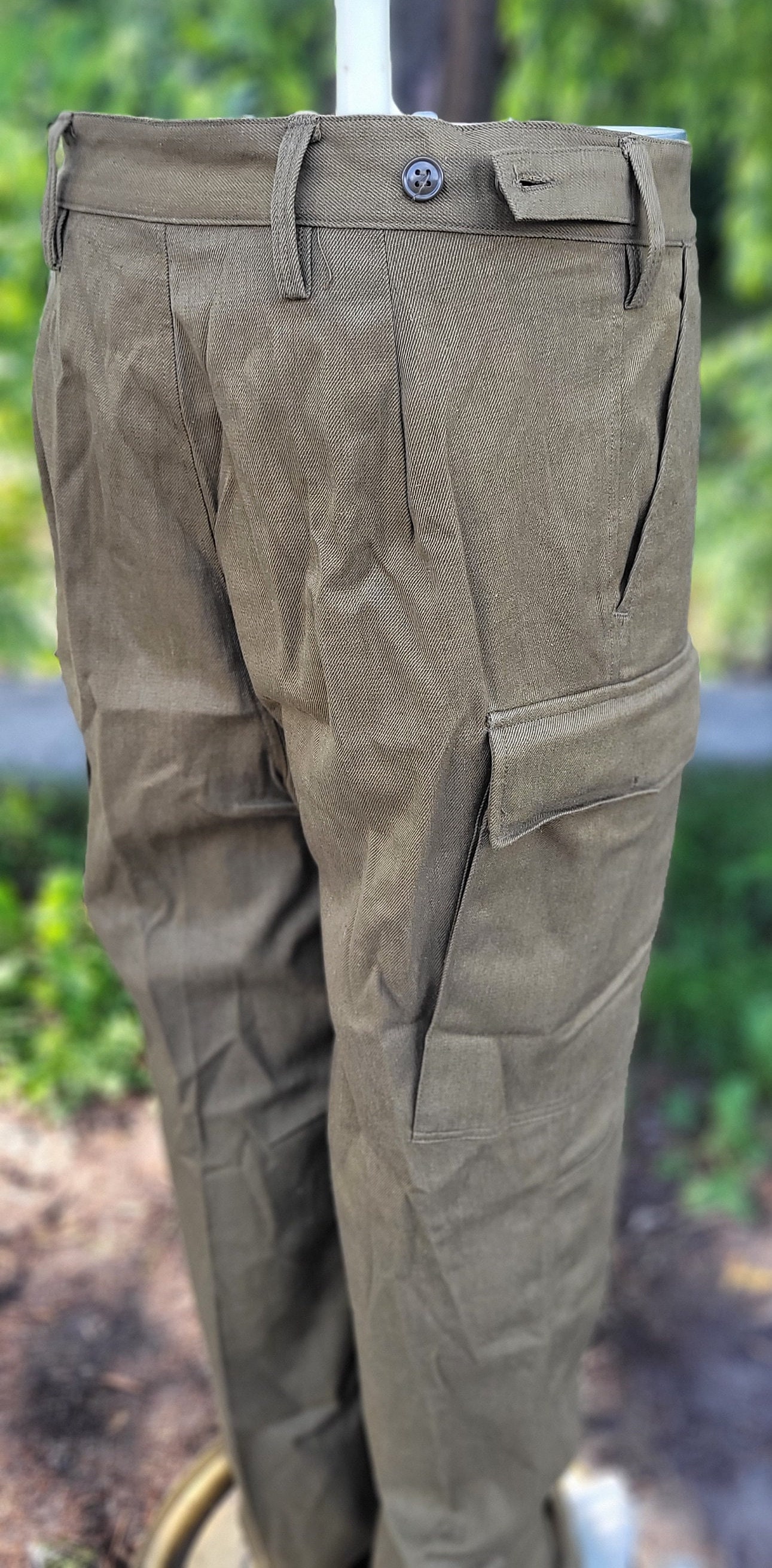 Vintage Cotton Cargo Pants, Sand Khaki Tone, Classic Old-era Vintage Cotton Cargo Pants, Sand Khaki Tone, Classic Old-era